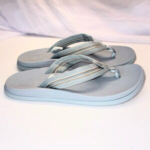 Chaco Chillos Thong Flip Flop Sadie Aqua Gray EVA Sandals Women Size 8 JCH108784